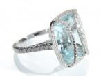 Modern Aquamarine & Diamond Cocktail Ring
