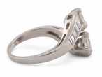 1950s platinum diamond two-stone 'toi et moi' twist ring with baguette shoulders – Matthew Weldon