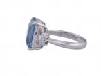 Art Deco style aquamarine and diamond step ring in platinum with 4ct centre stone – Matthew Weldon