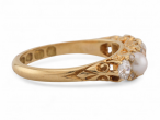 Victorian five-stone ring with diamonds and pearls in 18kt gold, hallmarked 1894 – Matthew Weldon