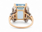 1950s aquamarine and diamond cocktail ring in 14kt yellow gold and platinum – Matthew Weldon
