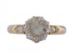 Antique chrysoberyl and Old Mine cut diamond cluster ring in 18kt gold, hallmarked London – Matthew Weldon