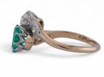 Edwardian emerald and Old Mine cut diamond 'toi et moi' engagement ring in platinum and 18kt yellow gold – Matthew Weldon