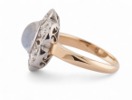 1950s Moonstone And Diamond Floral Cluster ring In 14