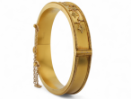 Victorian 15kt yellow and green gold hinged ivy bangle with rope twist border – Matthew Weldon