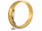 Victorian 15kt yellow and green gold hinged ivy bangle with rope twist border – Matthew Weldon