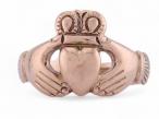 Antique Claddagh ring in 9kt rose gold with crowned heart and hands – Matthew Weldon