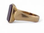 1893 Elongated Rectangular Carnelian Signet Ring In 18kt Yellow Gold