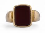 1893 Elongated Rectangular Carnelian Signet Ring In 18kt Yellow Gold1893 Elongated Rectangular Carnelian Signet Ring In 18kt Yellow Gold