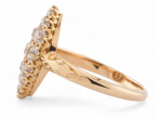 Victorian 18kt gold navette cluster ring with Old Mine cut diamonds – Matthew Weldon