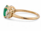 Edwardian platinum three stone ring with square emerald and Old European cut diamonds – Matthew Weldon