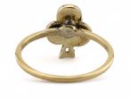 Edwardian Pearl And Rose Cut Diamond Trefoil Ring In 18kt Yellow Gold