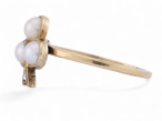 Edwardian Pearl And Rose Cut Diamond Trefoil Ring In 18kt Yellow Gold
