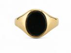Vintage Oval Bloodstone Pinky Ring In 9kt Yellow Gold
