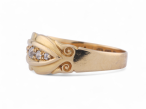 Edwardian Diamond Five Stone Carved Gypsy Ring In 18Kt Yellow Gold