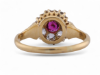 Victorian ruby and Old Mine cut diamond coronet cluster ring in 18kt yellow gold – Courtville Antiques