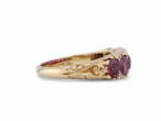 Victorian ruby five stone carved ring in 18kt yellow gold – Courtville Antiques