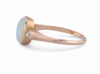 dwardian opal and diamond three stone ring in 18kt rose gold from Courtville Antiques
