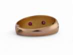 1892 ruby and seed pearl gypsy ring in 15kt yellow gold with Chester hallmark – Courtville Antiques