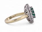 Vintage Zambian emerald and diamond cluster ring from Courtville Antiques