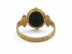 Georgian bloodstone signet ring engraved Boelyn in 18kt yellow gold from Courtville Antiques