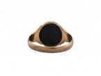 Victorian oval bloodstone signet ring in 18kt yellow gold, Chester 1901 – Courtville Antiques