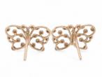 Vintage butterfly stud earrings in 14kt yellow and white gold by Courtville Antiques