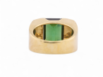 Vintage Italian 18kt yellow gold ring with 3.50ct emerald-cut green tourmaline