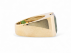 Vintage Italian 18kt yellow gold ring with 3.50ct emerald-cut green tourmaline