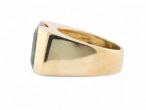 Vintage Italian 18kt yellow gold ring with 3.50ct emerald-cut green tourmaline