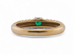 intage emerald ring with round cut emerald on reeded 18kt yellow gold band