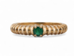 intage emerald ring with round cut emerald on reeded 18kt yellow gold bandintage emerald ring with round cut emerald on reeded 18kt yellow gold band