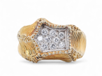 1970s diamond dress ring in 14kt yellow gold
