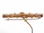 Antique Diamond Set Bar Brooch In 15kt Yellow Gold