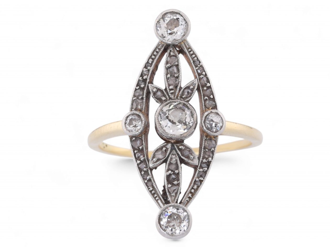 Edwardian navette-shaped ring