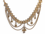 Fine Edwardian Diamond And Seed Pearl Three-Leaf Clover Necklace In 9kt yellow GoldFine Edwardian Diamond And Seed Pearl Three-Leaf Clover Necklace In 9kt yellow Gold