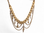 Fine Edwardian Diamond And Seed Pearl Three-Leaf Clover Necklace In 9kt yellow Gold