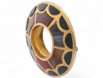 Antique Scottish Circular Agate Specimen Brooch In Yellow Gold