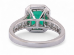 Emerald and diamond cluster ring