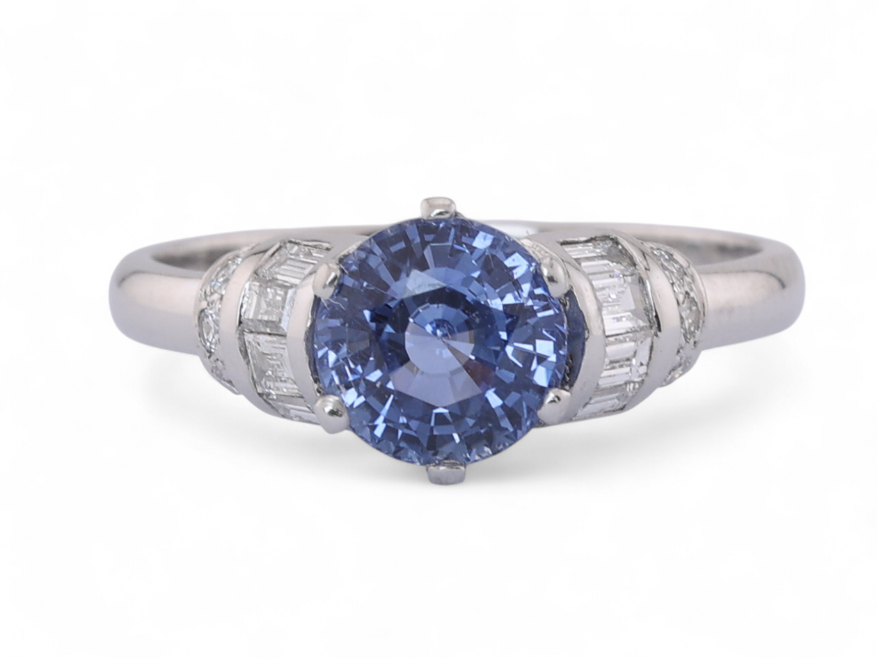 Retro Sapphire and Diamond Dress Ring