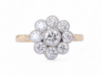 Diamond daisy cluster ring