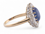 Sapphire and Diamond Cluster Ring