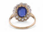 Sapphire and Diamond Cluster Ring