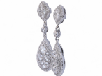 Diamond cluster drop earrings
