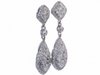 Diamond cluster drop earrings