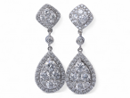 Diamond cluster drop earrings
