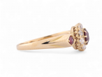 Victorian Ruby And Diamond Coronet Cluster Ring In 18kt Yellow Gold