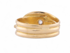 Edwardian Double Headed Diamond Set Snake Ring In 18kt Yellow Gold