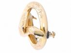 Antique Knotted Stem Brooch in Foliate Engraved 18kt Yellow Gold