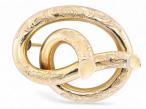 Antique Knotted Stem Brooch in Foliate Engraved 18kt Yellow Gold